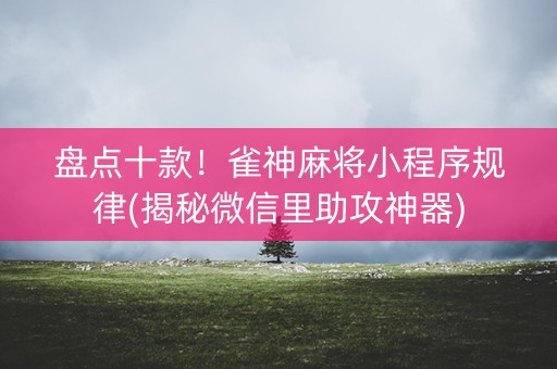 盘点十款！雀神麻将小程序规律(揭秘微信里助攻神器)