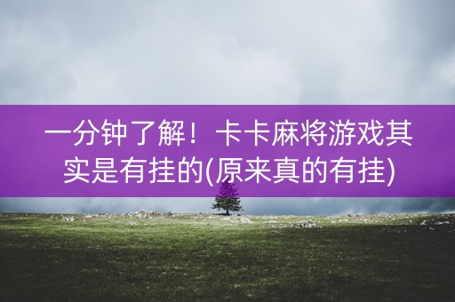 一分钟了解！卡卡麻将游戏其实是有挂的(原来真的有挂)