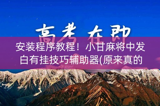 安装程序教程！小甘麻将中发白有挂技巧辅助器(原来真的有挂)