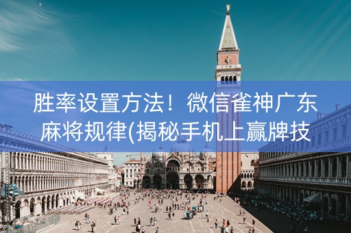 胜率设置方法！微信雀神广东麻将规律(揭秘手机上赢牌技巧)