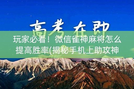 玩家必看！微信雀神麻将怎么提高胜率(揭秘手机上助攻神器)