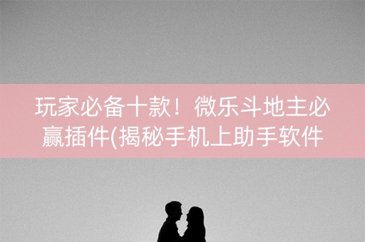 玩家必备十款！微乐斗地主必赢插件(揭秘手机上助手软件)