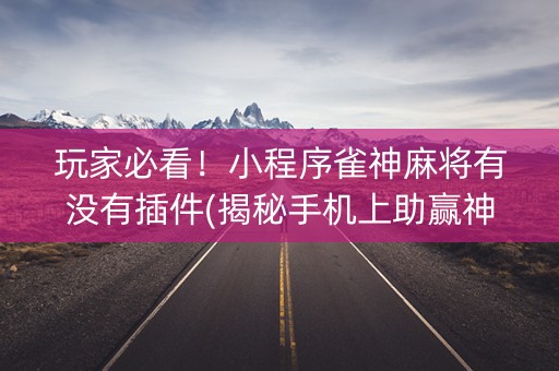 玩家必看！小程序雀神麻将有没有插件(揭秘手机上助赢神器)