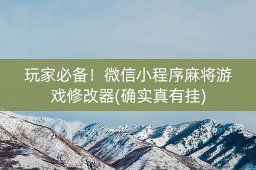 玩家必备！微信小程序麻将游戏修改器(确实真有挂)