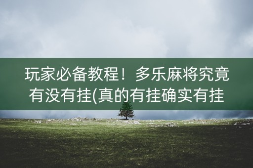 玩家必备教程！多乐麻将究竟有没有挂(真的有挂确实有挂)