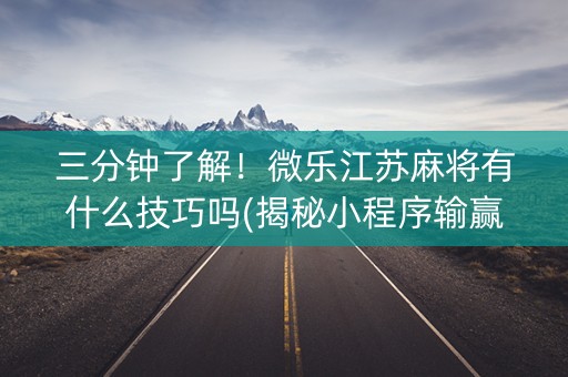 三分钟了解！微乐江苏麻将有什么技巧吗(揭秘小程序输赢规律)