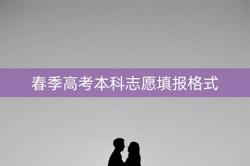 春季高考本科志愿填报格式