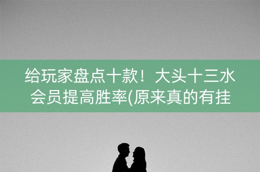 给玩家盘点十款！大头十三水会员提高胜率(原来真的有挂)