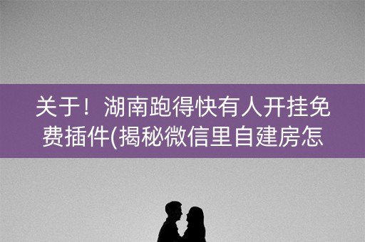 关于！湖南跑得快有人开挂免费插件(揭秘微信里自建房怎么赢)