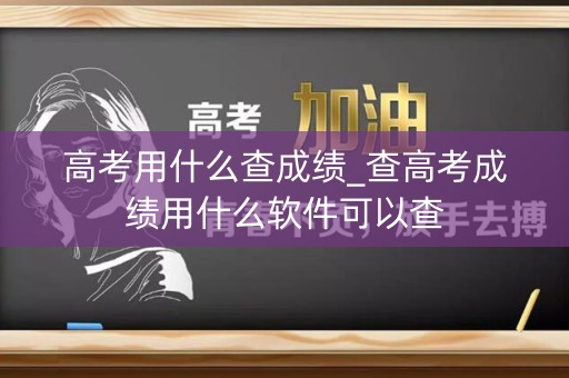 高考用什么查成绩_查高考成绩用什么软件可以查