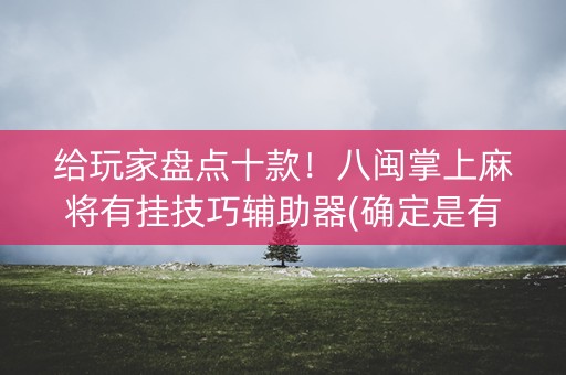 给玩家盘点十款！八闽掌上麻将有挂技巧辅助器(确定是有挂)