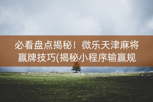 必看盘点揭秘！微乐天津麻将赢牌技巧(揭秘小程序输赢规律)