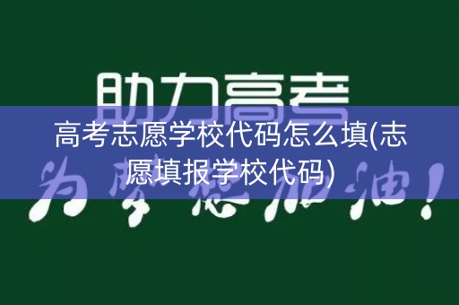 高考志愿学校代码怎么填(志愿填报学校代码)