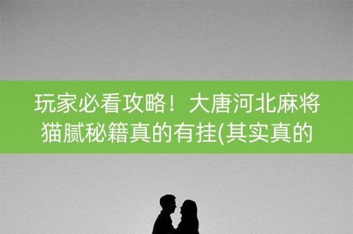 玩家必看攻略！大唐河北麻将猫腻秘籍真的有挂(其实真的确实有挂)