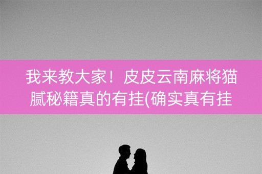 我来教大家！皮皮云南麻将猫腻秘籍真的有挂(确实真有挂)