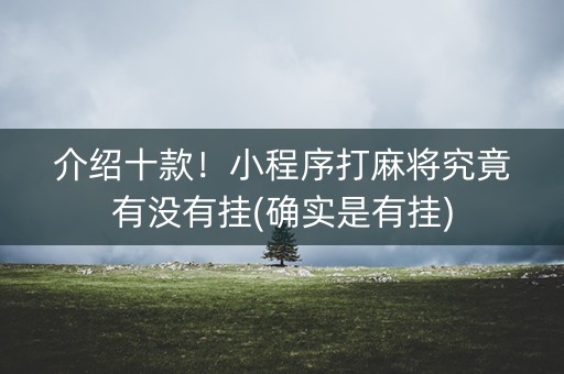 介绍十款！小程序打麻将究竟有没有挂(确实是有挂)