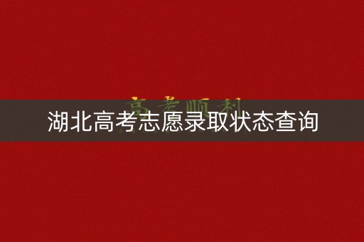 湖北高考志愿录取状态查询
