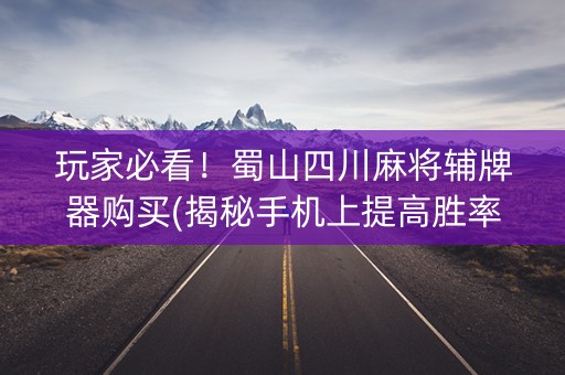 玩家必看！蜀山四川麻将辅牌器购买(揭秘手机上提高胜率)