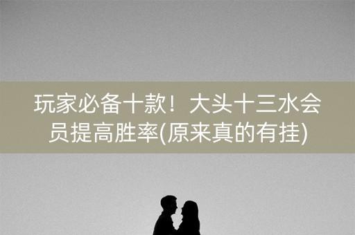玩家必备十款！大头十三水会员提高胜率(原来真的有挂)