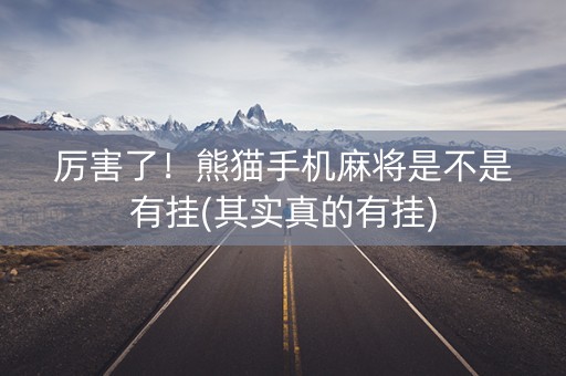 厉害了！熊猫手机麻将是不是有挂(其实真的有挂)