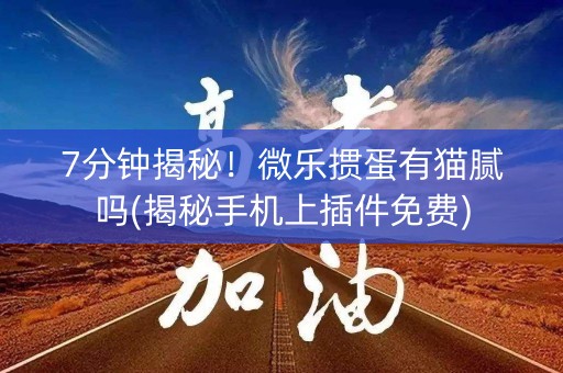 7分钟揭秘！微乐掼蛋有猫腻吗(揭秘手机上插件免费)