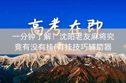 一分钟了解！沈阳老友麻将究竟有没有挂(有挂技巧辅助器)