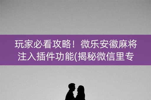 玩家必看攻略！微乐安徽麻将注入插件功能(揭秘微信里专用神器)