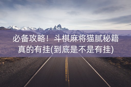 必备攻略！斗棋麻将猫腻秘籍真的有挂(到底是不是有挂)