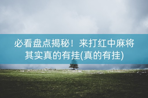必看盘点揭秘！来打红中麻将其实真的有挂(真的有挂)