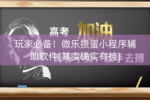 玩家必备！微乐掼蛋小程序辅助软件(其实确实有挂)