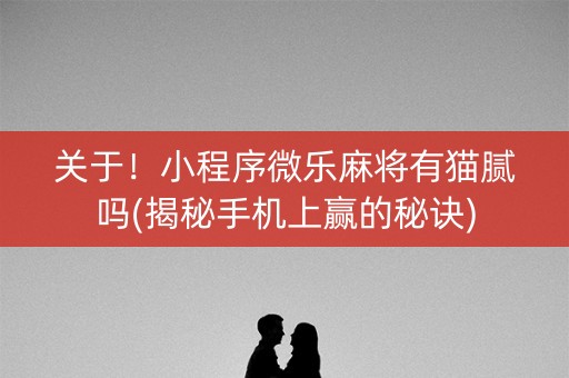 关于！小程序微乐麻将有猫腻吗(揭秘手机上赢的秘诀)