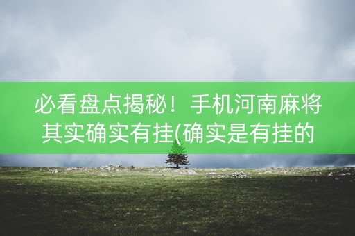 必看盘点揭秘！手机河南麻将其实确实有挂(确实是有挂的)