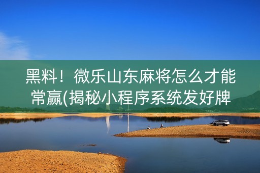 黑料！微乐山东麻将怎么才能常赢(揭秘小程序系统发好牌)