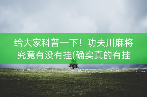 给大家科普一下！功夫川麻将究竟有没有挂(确实真的有挂)