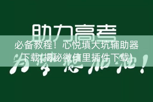 必备教程！心悦填大坑辅助器下载(揭秘微信里插件下载)
