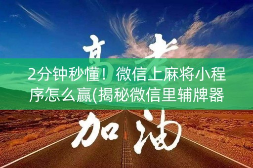 2分钟秒懂！微信上麻将小程序怎么赢(揭秘微信里辅牌器)