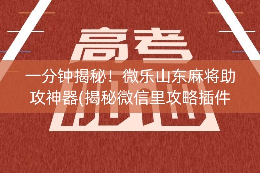 一分钟揭秘！微乐山东麻将助攻神器(揭秘微信里攻略插件)