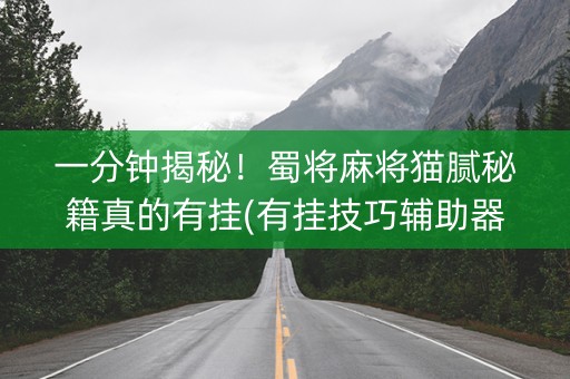 一分钟揭秘！蜀将麻将猫腻秘籍真的有挂(有挂技巧辅助器)