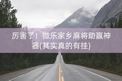 厉害了！微乐家乡麻将助赢神器(其实真的有挂)