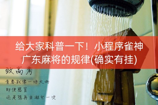 给大家科普一下！小程序雀神广东麻将的规律(确实有挂)