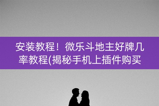 安装教程！微乐斗地主好牌几率教程(揭秘手机上插件购买)