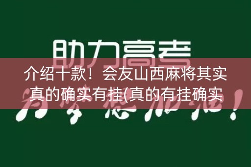 介绍十款！会友山西麻将其实真的确实有挂(真的有挂确实有挂)