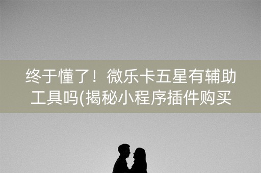 终于懂了！微乐卡五星有辅助工具吗(揭秘小程序插件购买)