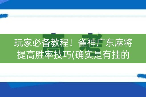 玩家必备教程！雀神广东麻将提高胜率技巧(确实是有挂的)