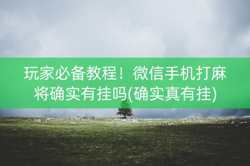 玩家必备教程！微信手机打麻将确实有挂吗(确实真有挂)