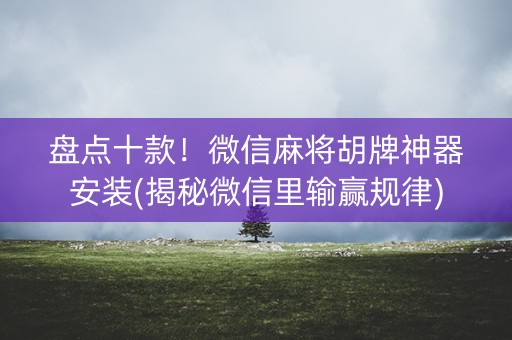 盘点十款！微信麻将胡牌神器安装(揭秘微信里输赢规律)