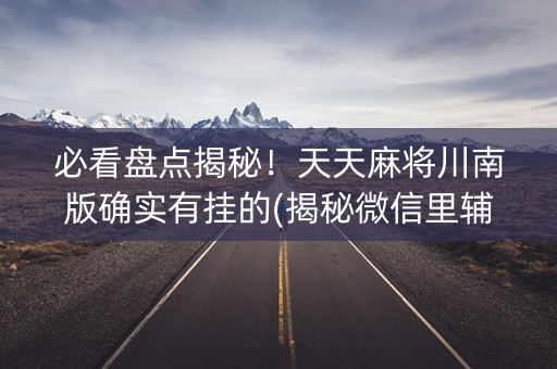 必看盘点揭秘！天天麻将川南版确实有挂的(揭秘微信里辅牌器)