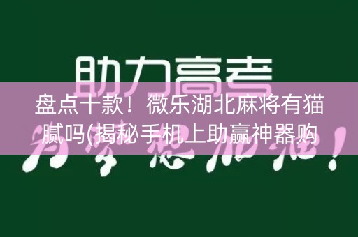 盘点十款！微乐湖北麻将有猫腻吗(揭秘手机上助赢神器购买)