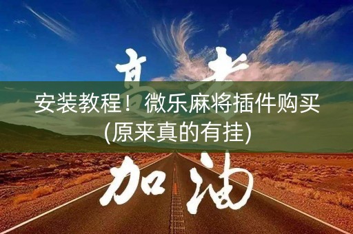 安装教程！微乐麻将插件购买(原来真的有挂)
