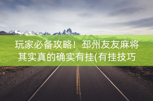 玩家必备攻略！邳州友友麻将其实真的确实有挂(有挂技巧辅助器)